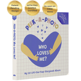 Personalized lift the flap baby photo board book for babies and toddlers